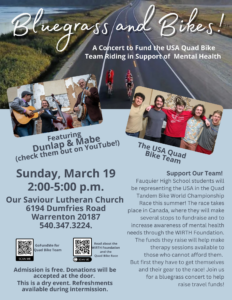 Poster for Bluegrass Fundraising Concert