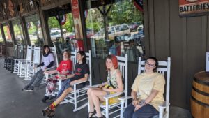 kids in rocking chairs