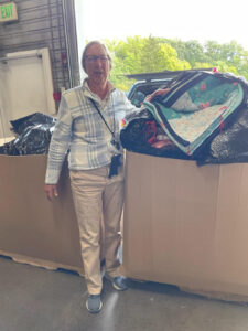 Quilts are delivered to the warehouse in New Windsor, MD to be shipped.